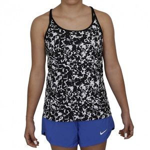 Nike Women’s Dry Miller Running Tank Black & White Print Size Large Athletic
